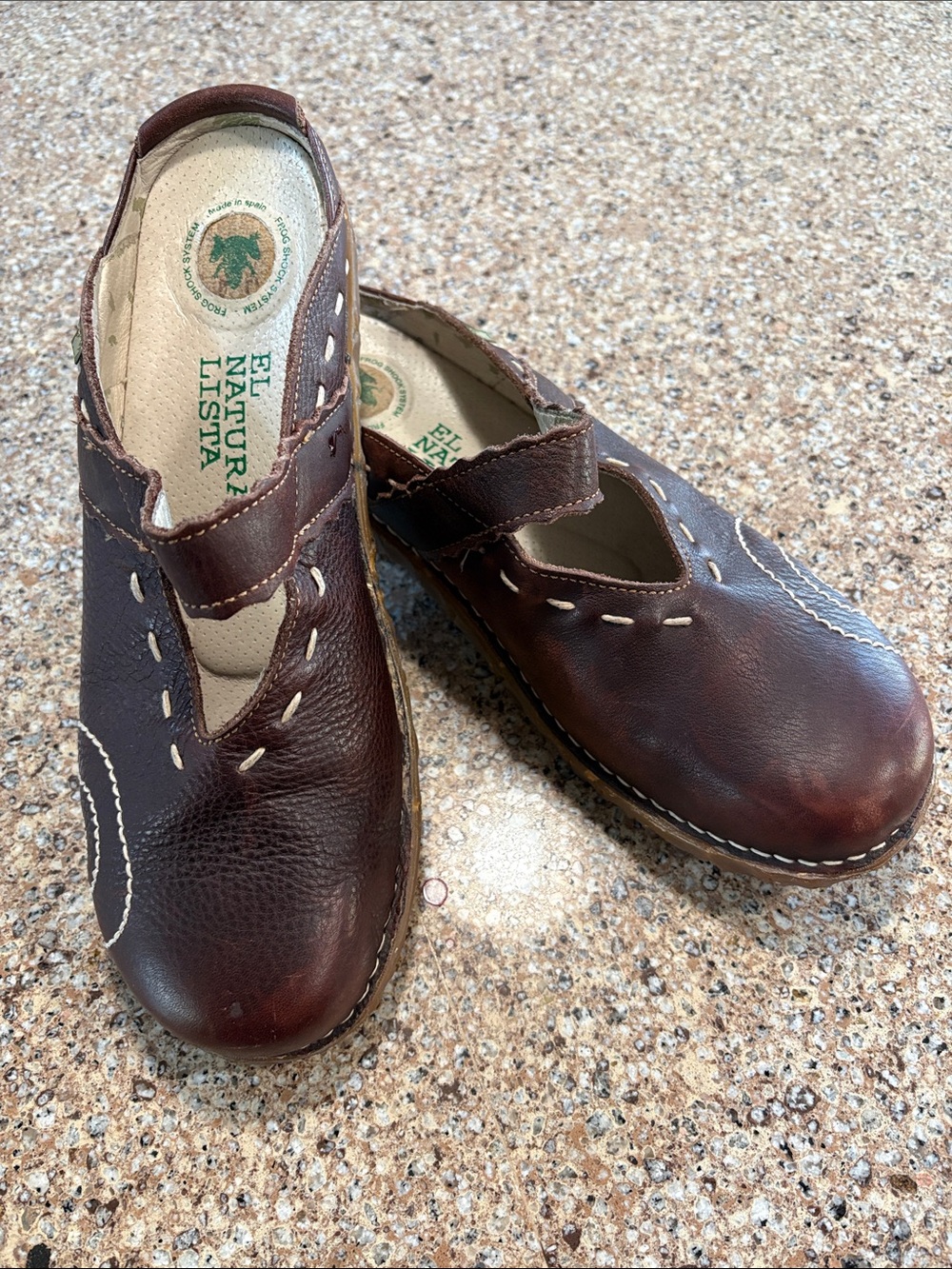 El Naturalista Yggdrasil Dark Brown Leather Mary Jane Mule Clog size 42